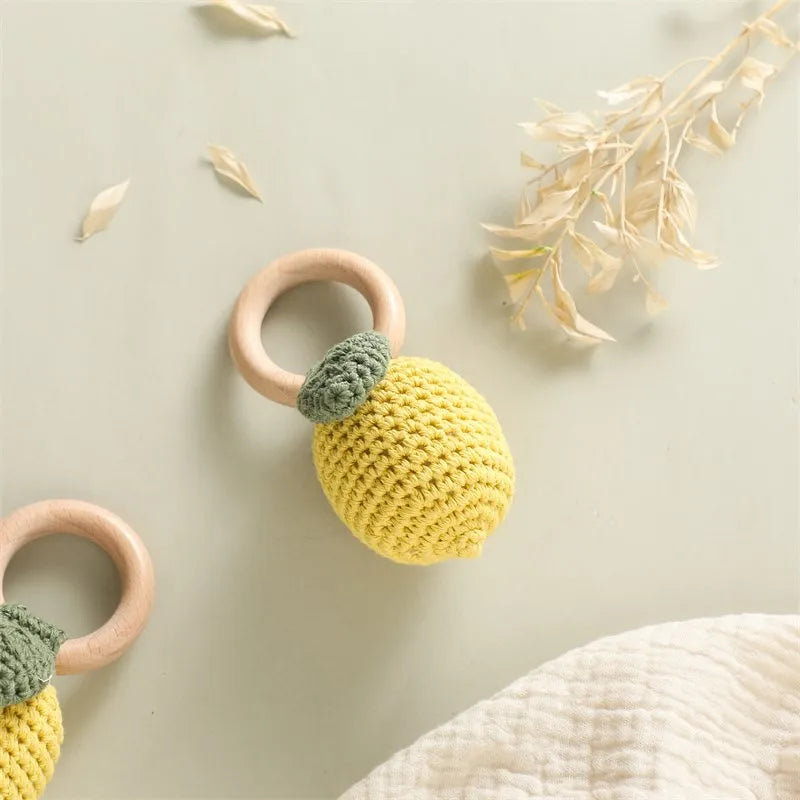 Montessori-houten rammelaar voor baby's