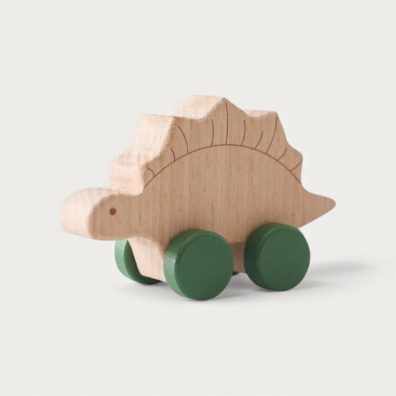 Montessori-houten rollend dinosaurus-speelgoed