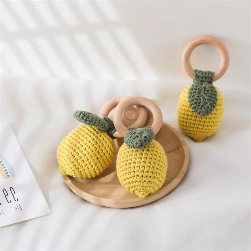 Montessori-houten rammelaar voor baby's