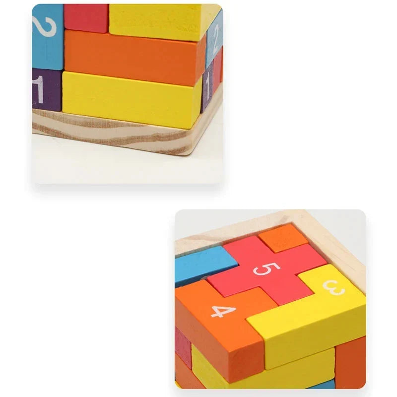 Montessori-3D-kubuspuzzel van hout