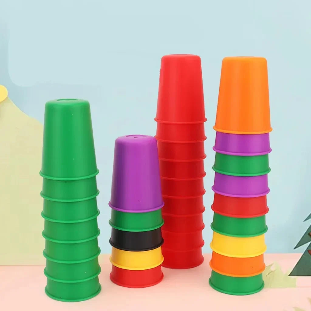 Montessori-bekersorteerspel met voorbeeldkaarten
