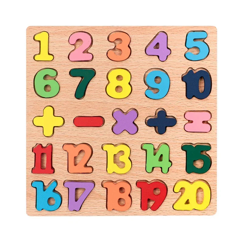 Montessori-leerpuzzels – letters, cijfers & vormen
