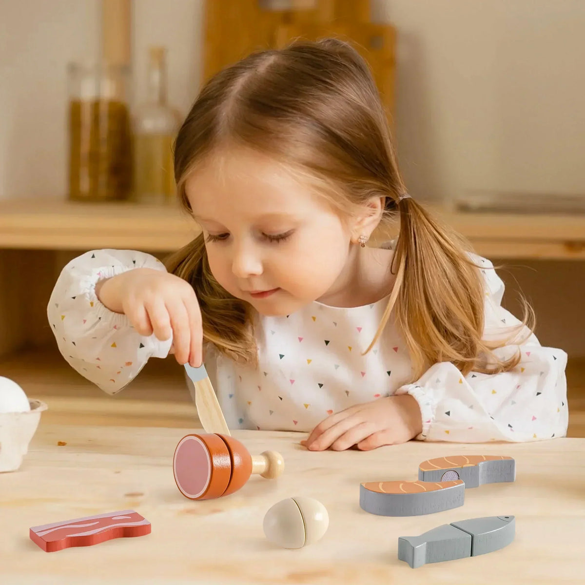 Montessori-snijdset met speelvoedsel
