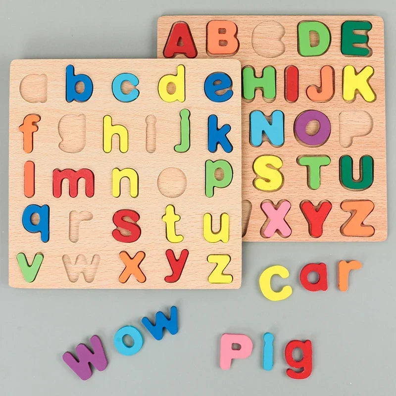 Montessori-leerpuzzels – letters, cijfers & vormen