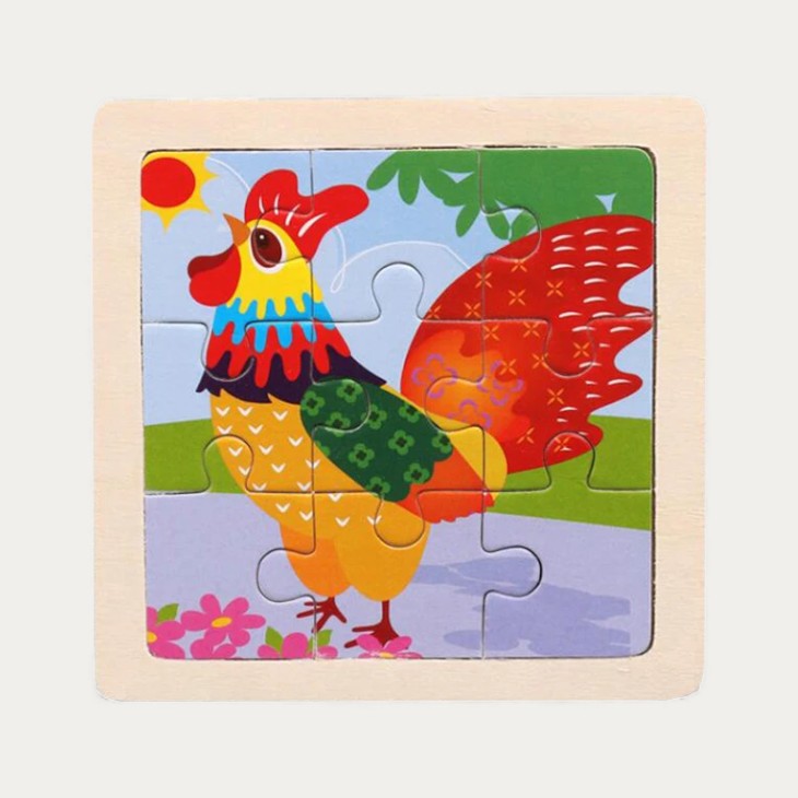 Montessori-dierenpuzzel – 15 houten dierenmotieven
