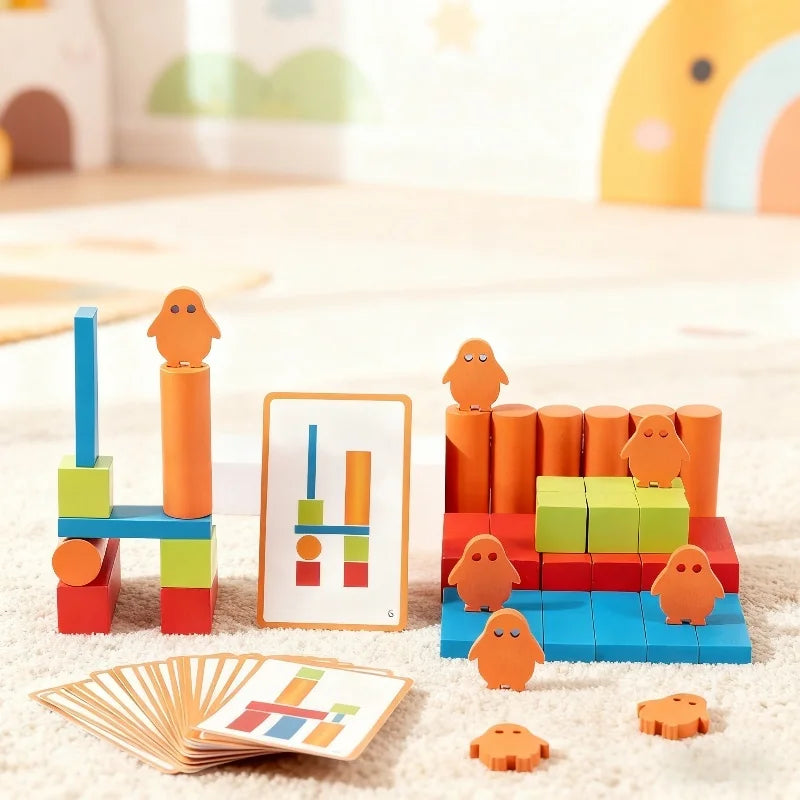 Montessori-logische bouwset met beeldkaarten