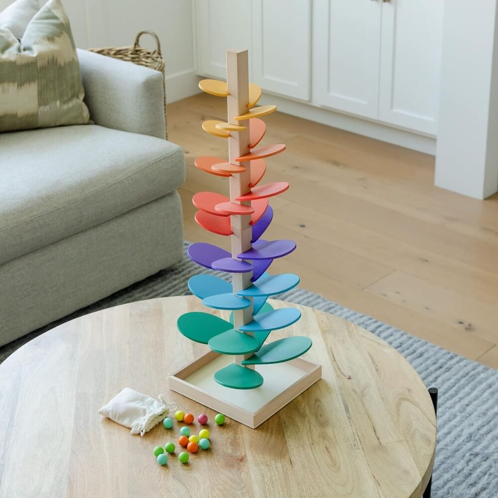Montessori-regenboogboom van hout