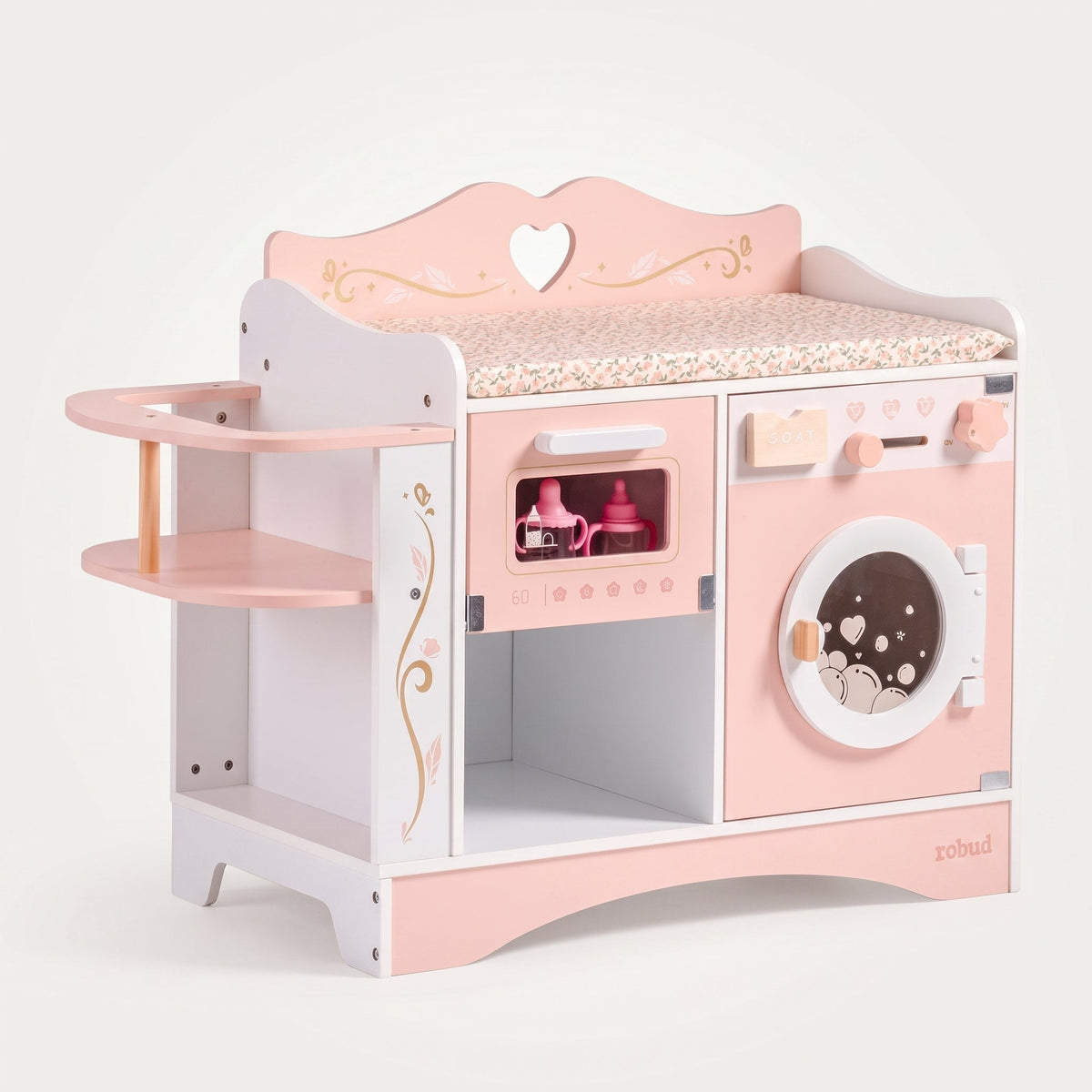 6-in-1 Montessori-poppenverzorgingsstation van hout