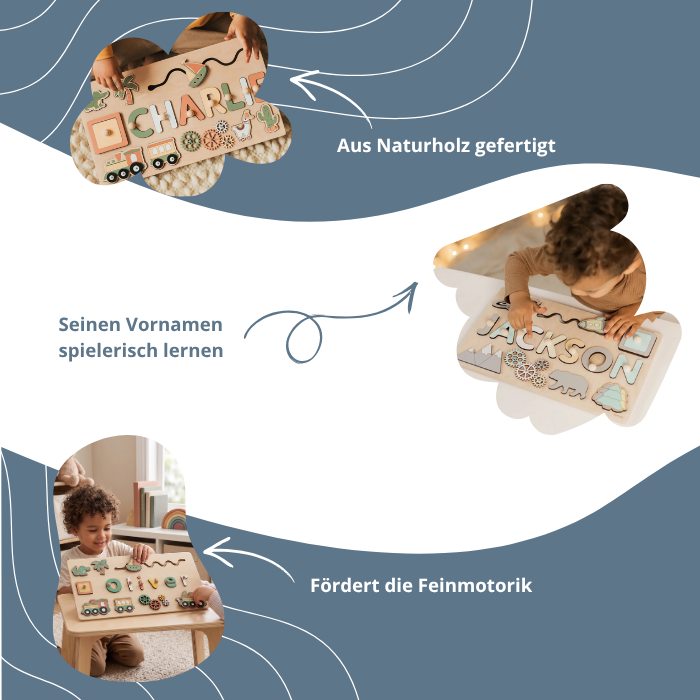 Montessori-naampuzzel van hout