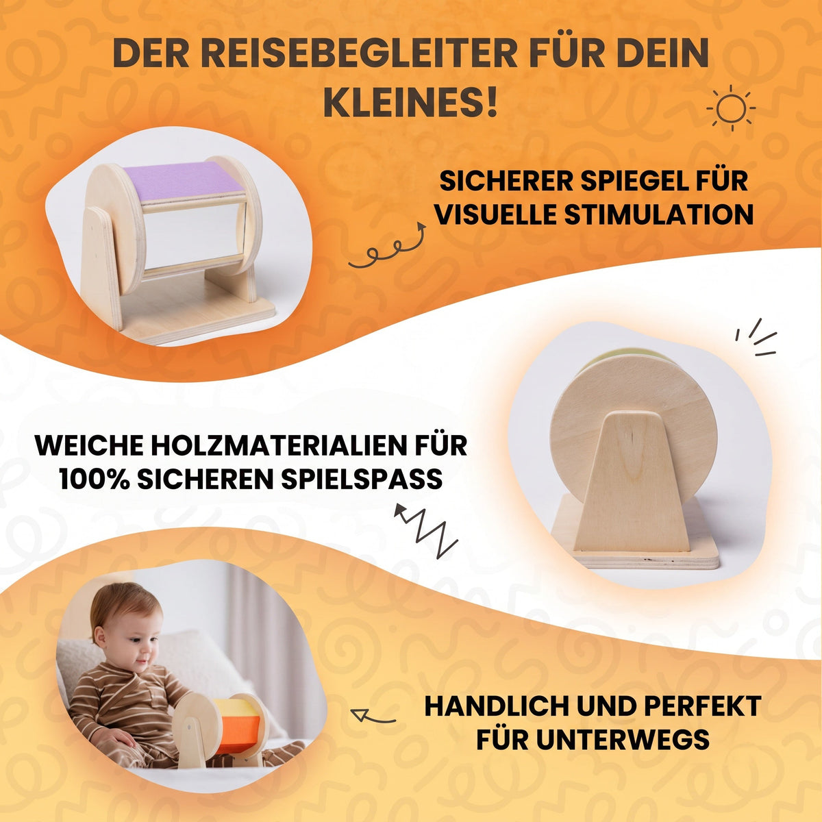 Montessori-draaitrommel in regenboogkleuren