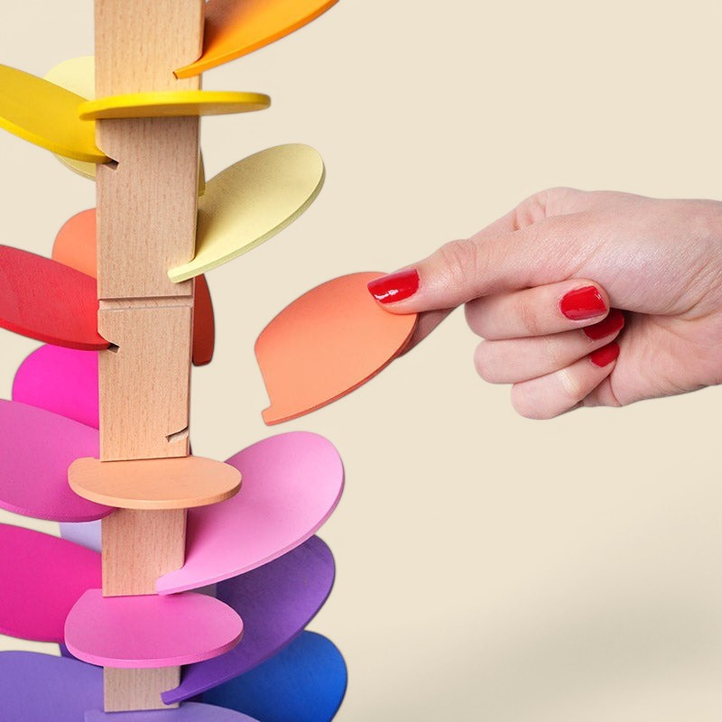 Montessori-regenboogboom van hout