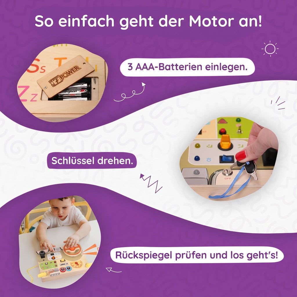 Montessori-activiteitenbord met bedieningselementen