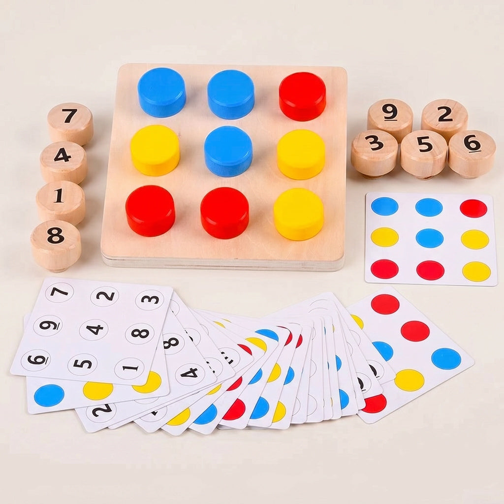 Montessori-leerspel voor cijfers, kleuren & vormen