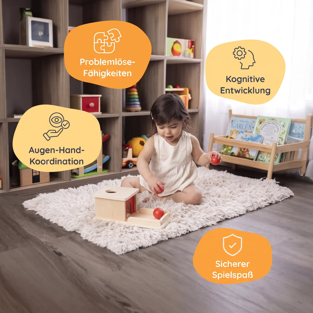 Montessori-objectpermanentiebox van hout
