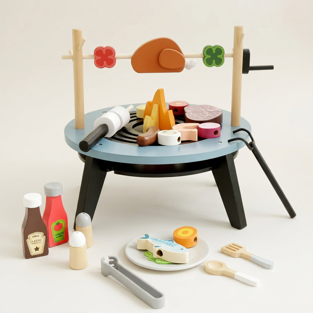 Montessori-speelbarbecue van hout
