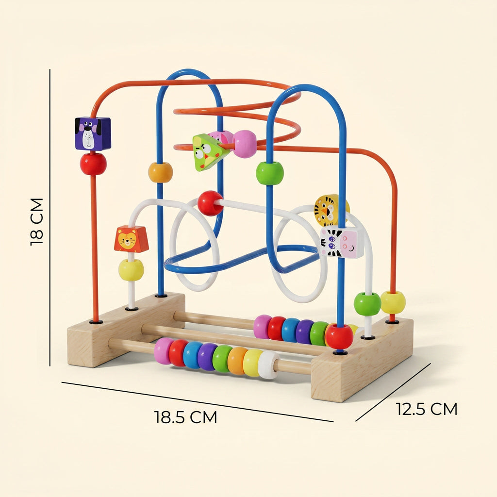 Montessori-motorieklabyrint van hout