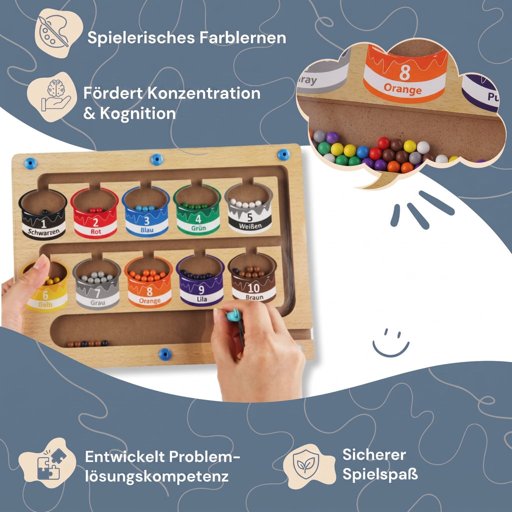 Montessori-magneetpuzzel om kleuren te sorteren