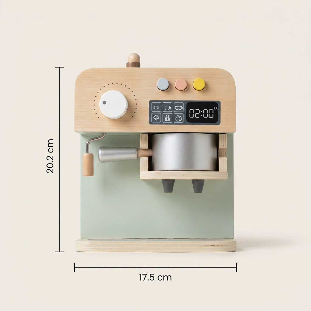 Montessori-houten koffiezetapparaat met accessoires