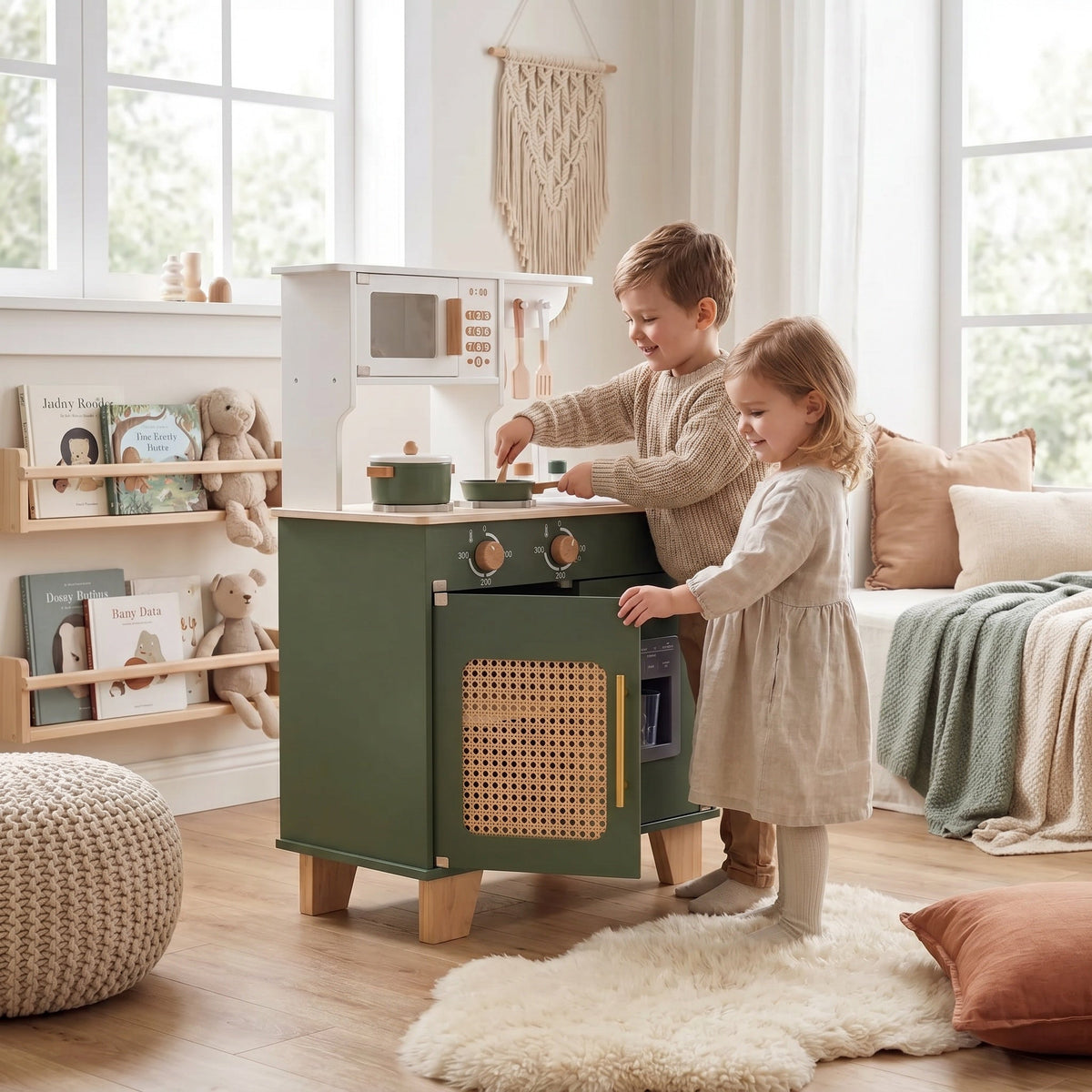 Montessori-houten huishoudspeelmeubel