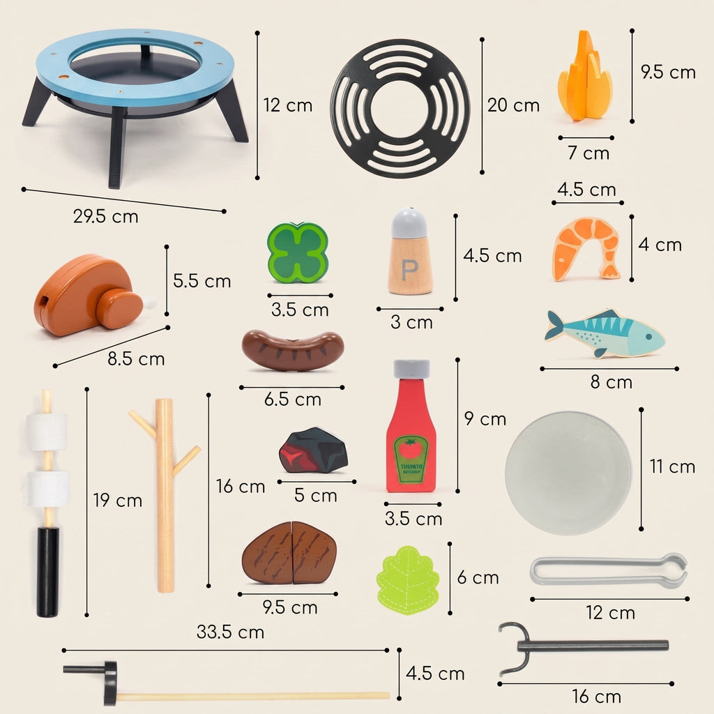 Montessori-speelbarbecue van hout