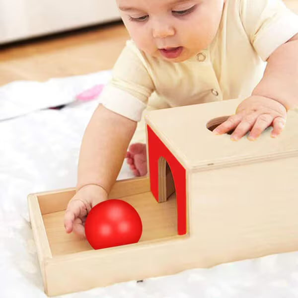 Montessori-objectpermanentiebox van hout