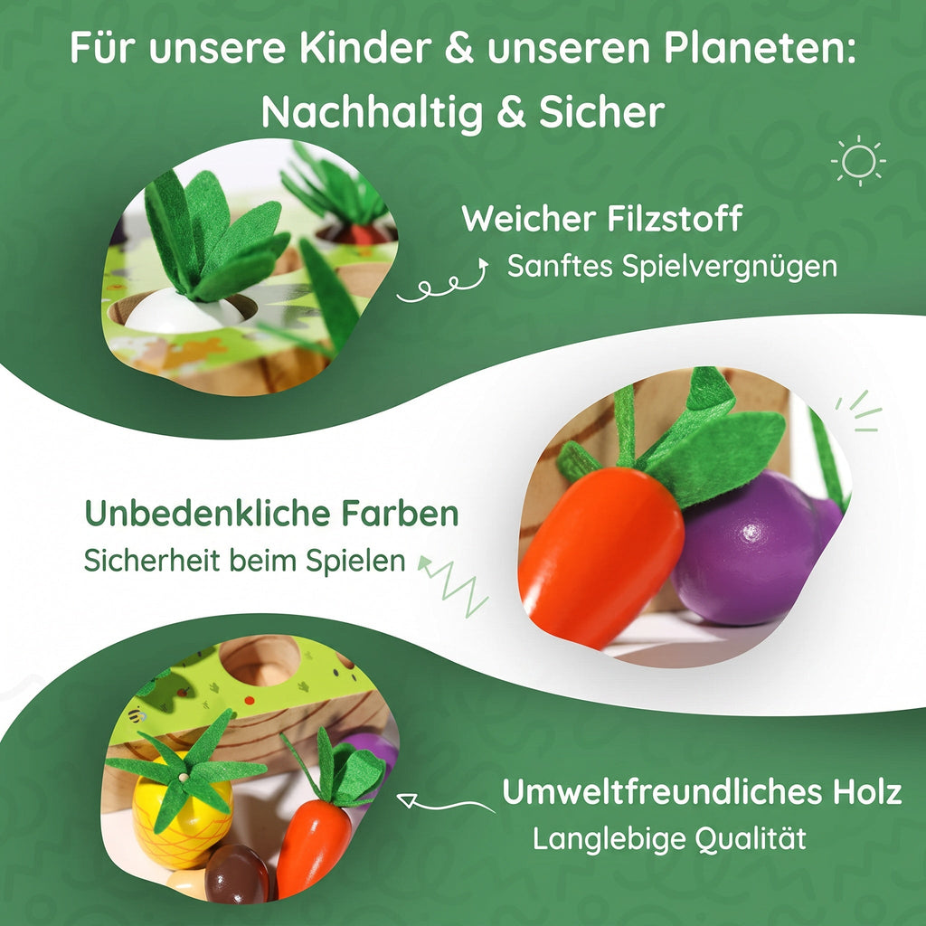 Montessori-houten groenteset