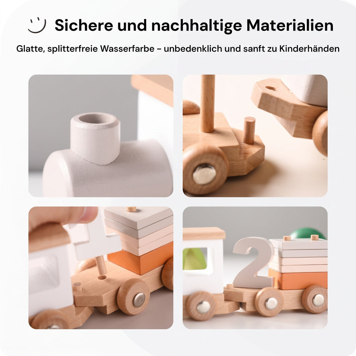 Montessori-houten trein voor kinderen