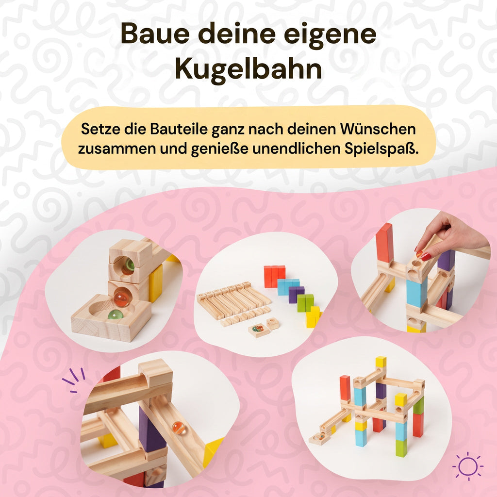 Montessori-kogelbaan van hout