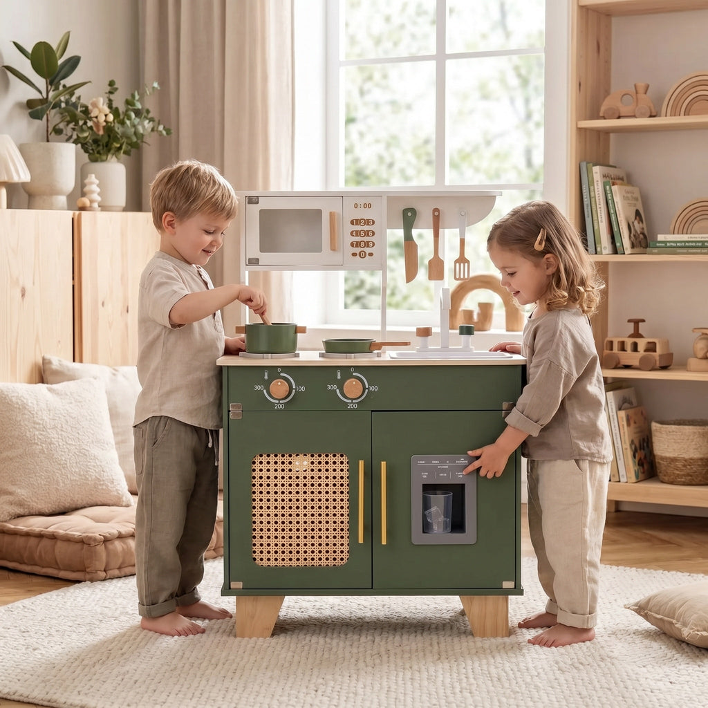 Montessori-houten huishoudspeelmeubel