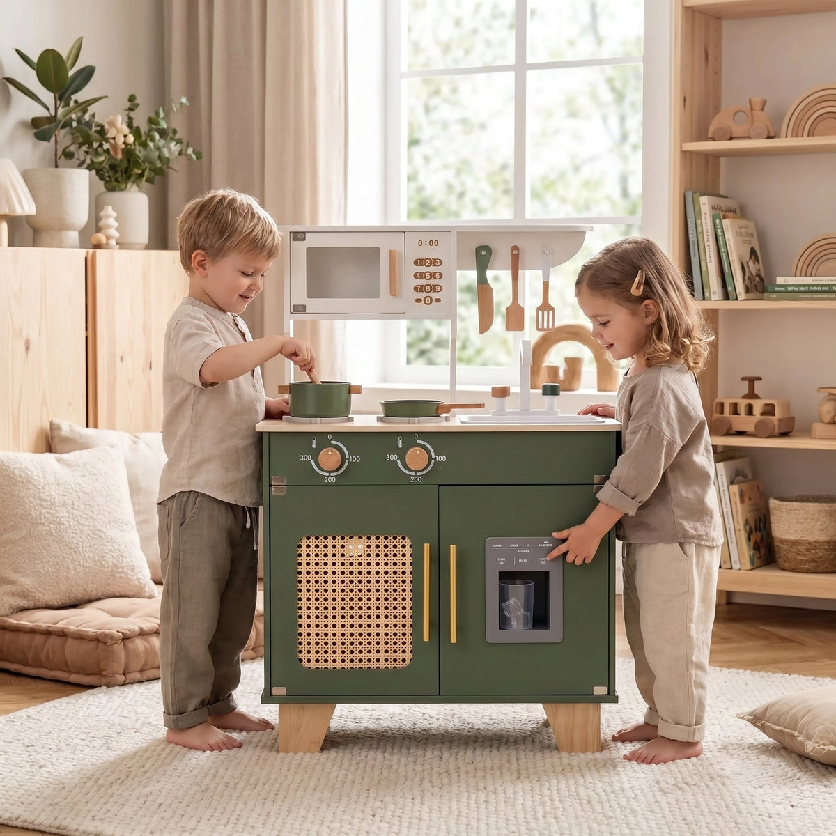 Montessori-houten huishoudspeelmeubel
