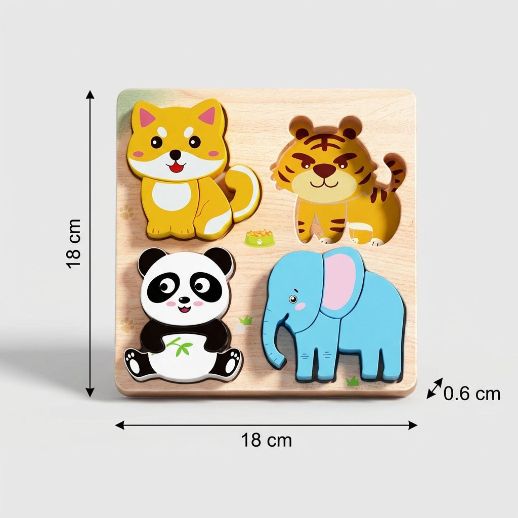32 Montessori-houten puzzels met motieven