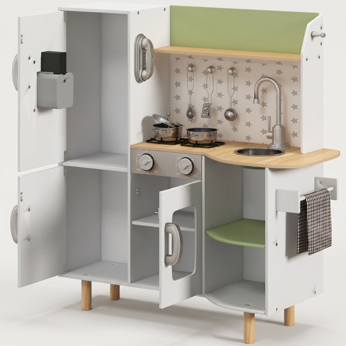 Montessori-speelkeuken van hout