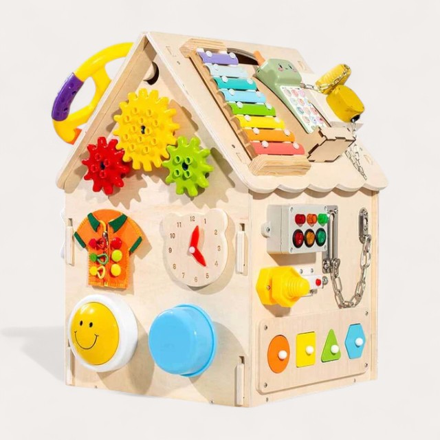 Montessori-activiteitenhuis met opbergruimte