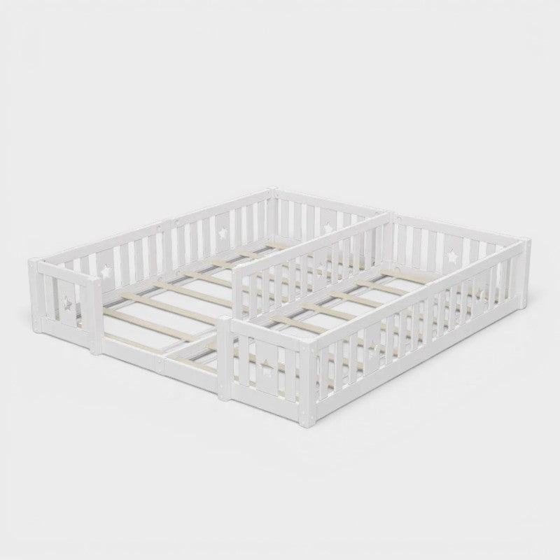 Montessori-dubbel vloerbed met sterren