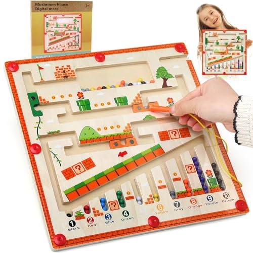 Montessori-magnetisch labyrint voor kleuren & cijfers