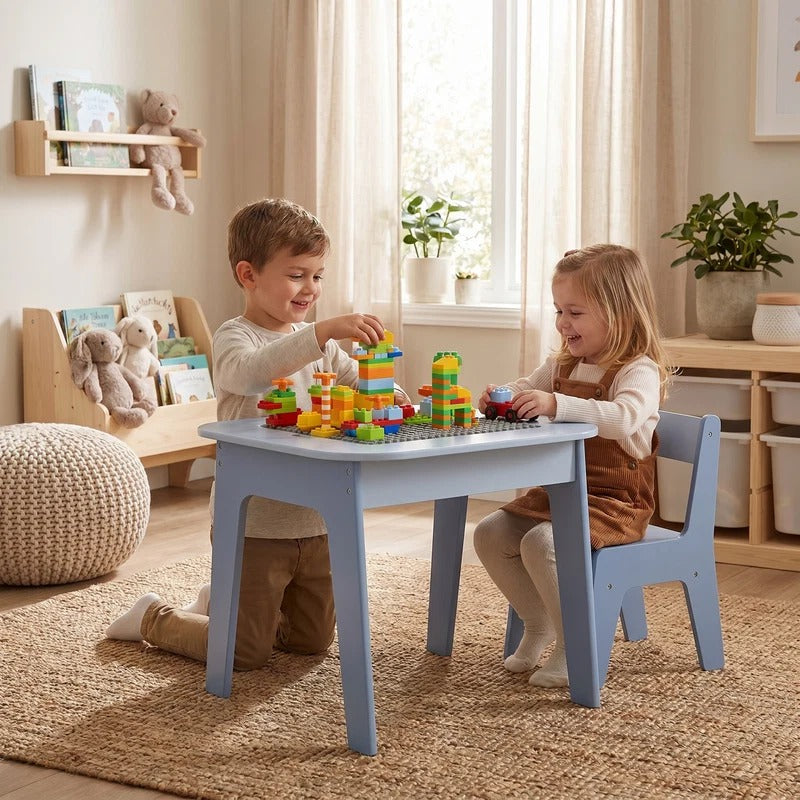 4-in-1 Montessori-activiteitentafel met stoelen