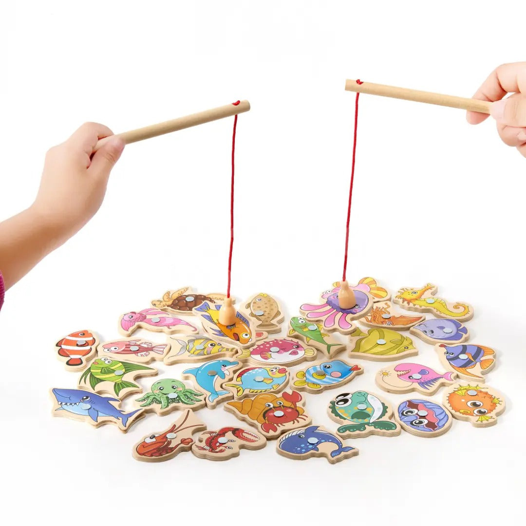 Montessori-houten visspel