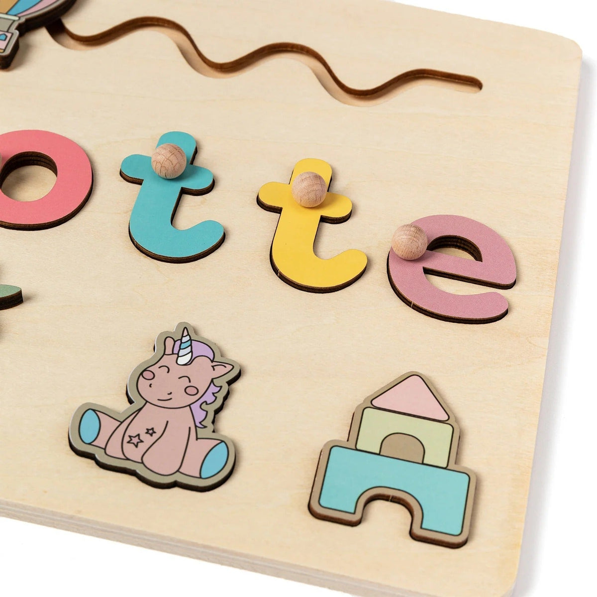 Montessori-naampuzzel van hout