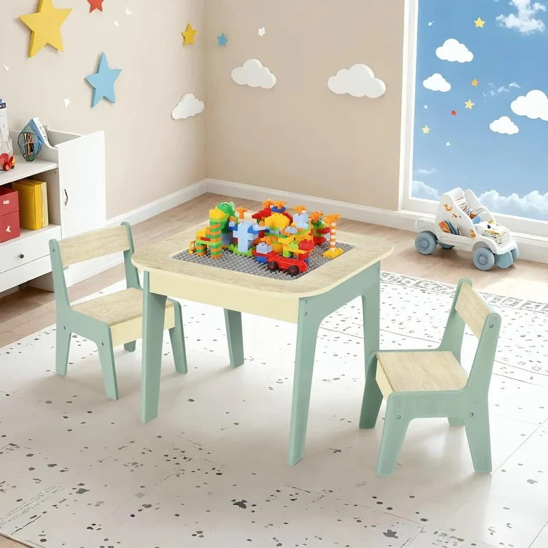 4-in-1 Montessori-activiteitentafel met stoelen