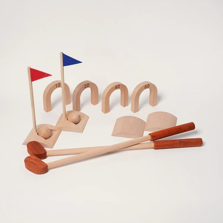 Montessori-golfset van hout