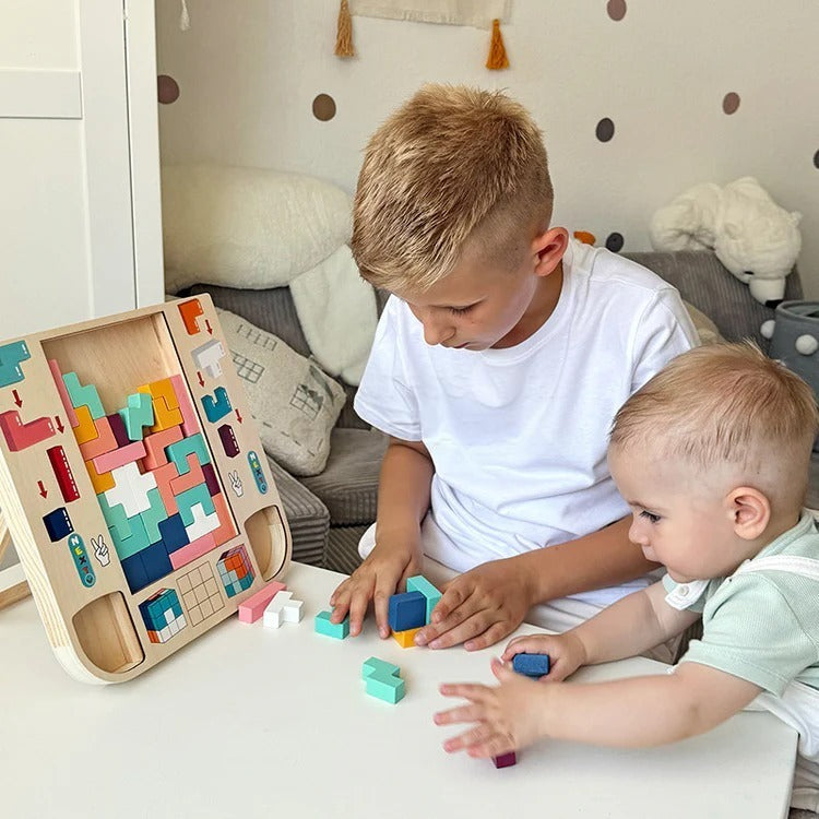 Montessori-Tetris-puzzel van hout
