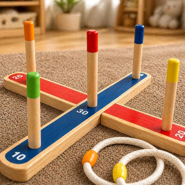 Montessori-ringwerpspel met cijfers & kleuren