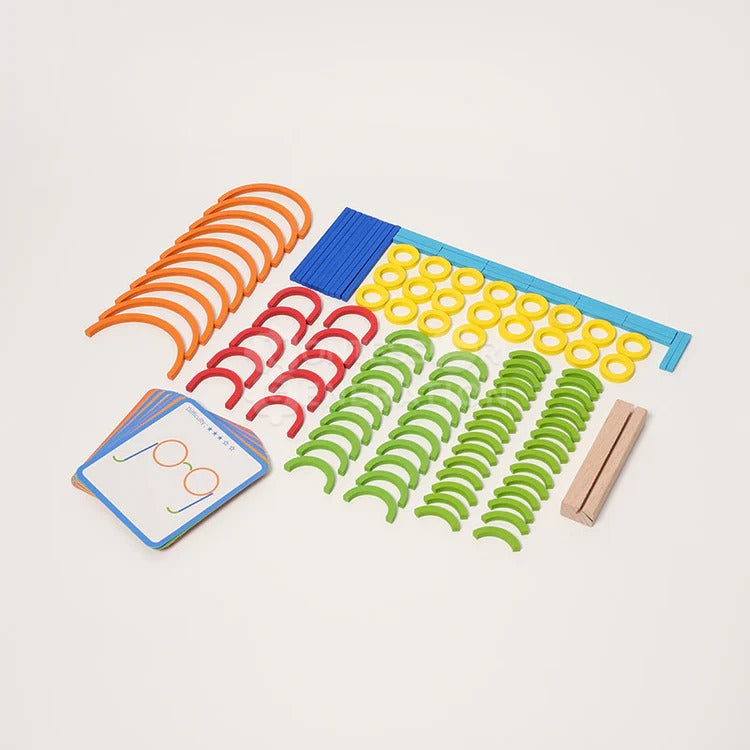 Montessori-leerstaafjes met 20 opdrachtkaarten