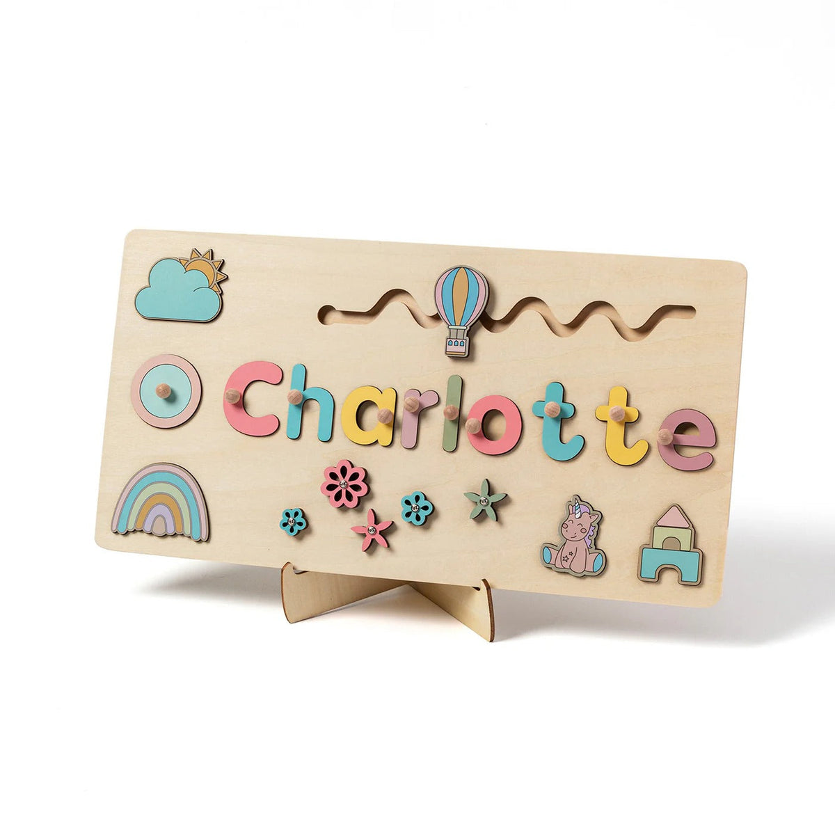 Montessori-naampuzzel van hout