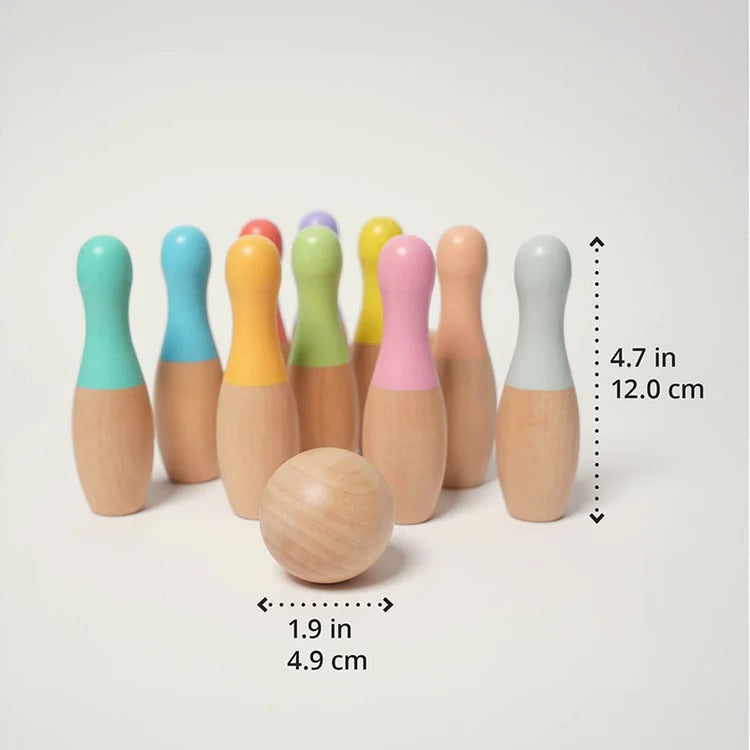 Montessori-bowlingset van hout