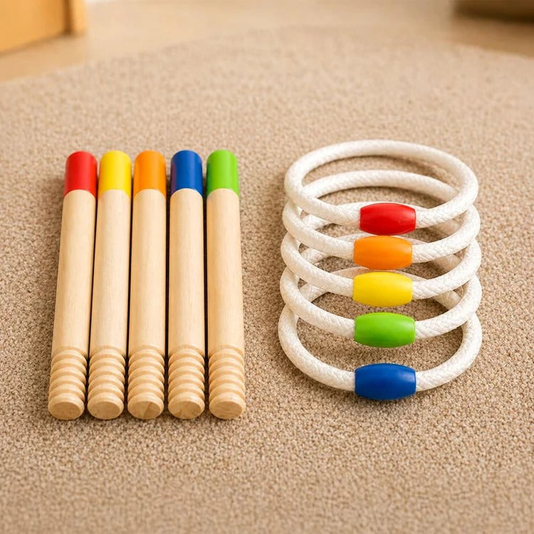 Montessori-ringwerpspel met cijfers & kleuren