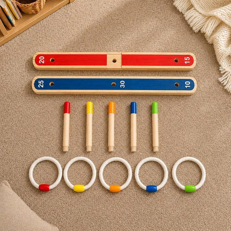 Montessori-ringwerpspel met cijfers & kleuren
