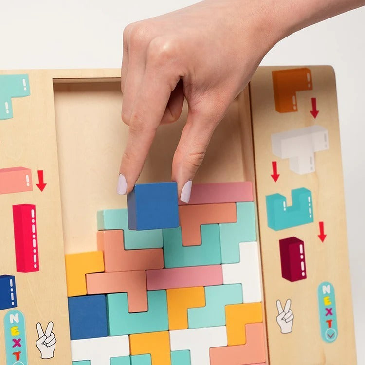 Montessori-Tetris-puzzel van hout