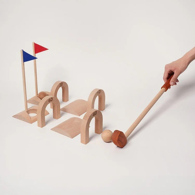 Montessori-golfset van hout