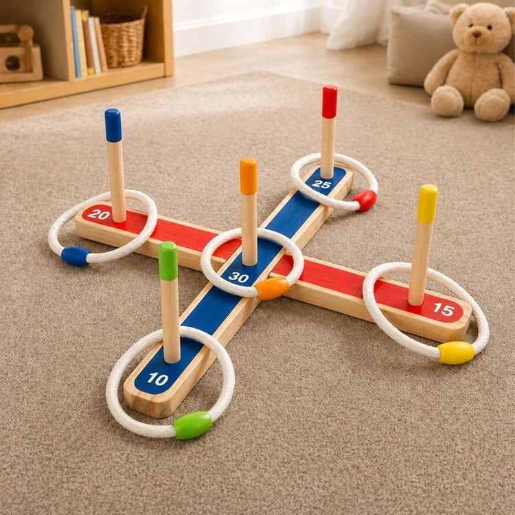 Montessori-ringwerpspel met cijfers & kleuren